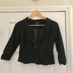 Black Half Sleeve Collared Cardigan